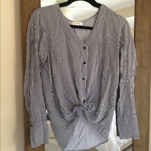 Nine Britton Striped Tie Top